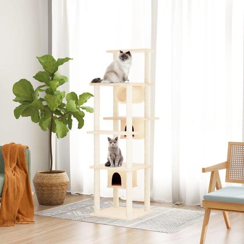 vidaXL Kattenmeubel met sisal krabpalen 169 cm crèmekleurig, Dieren en Toebehoren, Katten-accessoires, Nieuw, Verzenden