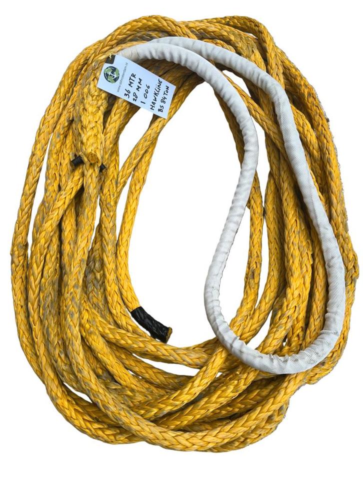 Hawk-Line Touw UHMWPE 36 Mtr 28 mm 69 Ton 1 Oog mooring l..., Watersport en Boten, Beroepsscheepvaart, Nieuw, Verzenden