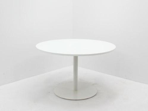 Kantine-vergadertafel - Ø120cm - wit - trompetvoet wit, Huis en Inrichting, Tafels | Eettafels, Gebruikt, Ophalen of Verzenden