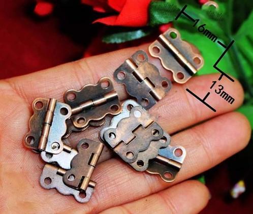 Set van 40 metalen scharniertjes (16x13 mm brons), Doe-het-zelf en Verbouw, Gereedschap | Handgereedschap, Nieuw, Ophalen of Verzenden