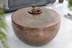 Ronde salontafel ORIENT II 60cm gevlamd koper metaal, Huis en Inrichting, Ophalen of Verzenden, Nieuw