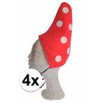 Kabouter kindermuts met stippen 4x - Feesthoeden overig, Ophalen of Verzenden, Nieuw