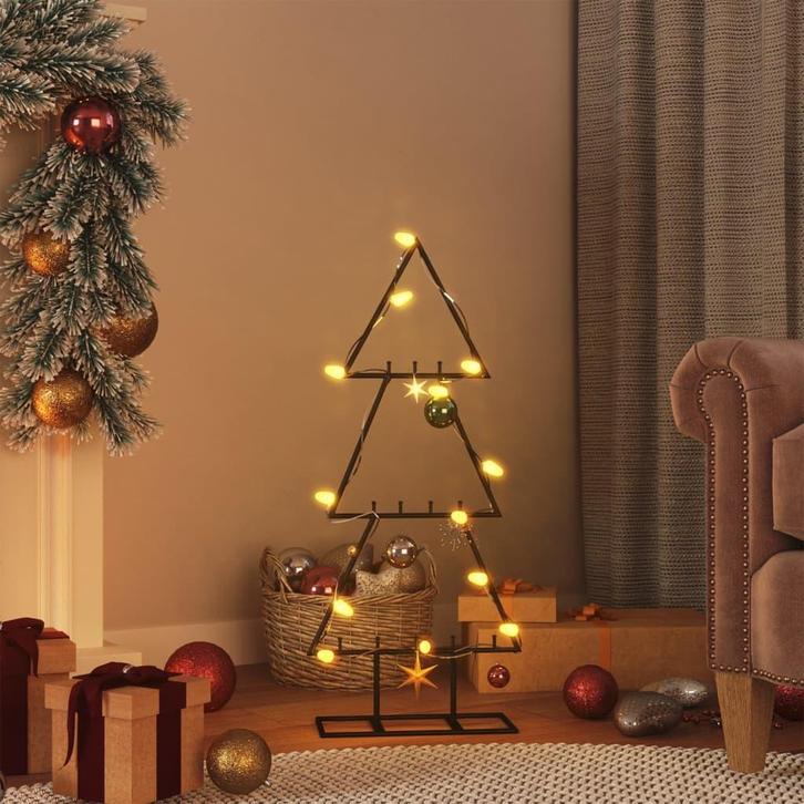 vidaXL Kerstdecoratie kerstboom 60 cm metaal zwart, Diversen, Kerst, Nieuw, Verzenden