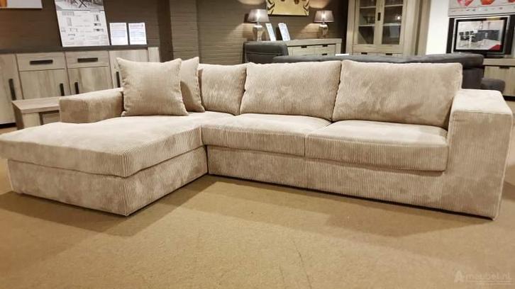 Loungebank Loenen - loungebanken - Creme, Huis en Inrichting, Banken | Sofa's en Chaises Longues, Nieuw, Stof