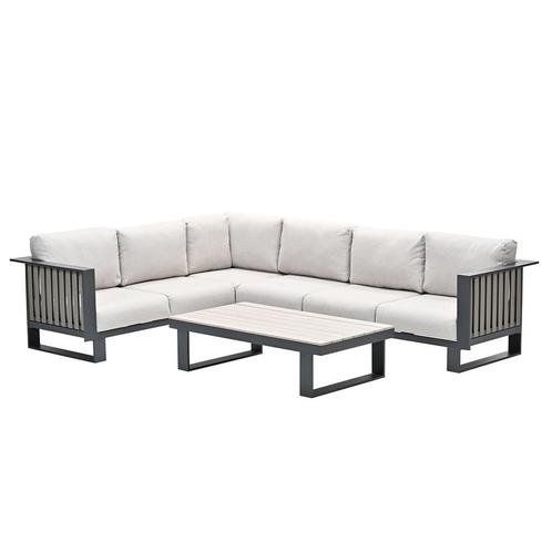 Garden Impressions Gabon hoek loungeset 4-delig - taupe, Tuin en Terras, Tuinsets en Loungesets, Verzenden