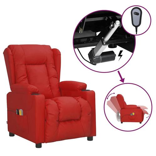 vidaXL Massagestoel elektrisch kunstleer wijnrood, Sport en Fitness, Massageproducten, Nieuw, Verzenden