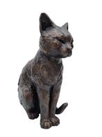 sculptuur, zittende kat - 27 cm - Brons, Antiek en Kunst