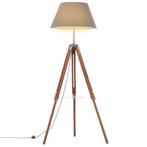 vidaXL Vloerlamp driepoot 141 cm massief teakhout, Verzenden, Nieuw
