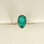 Verlovingsring - 14 karaat Geel goud - 4.05ct. tw. Smaragd -, Sieraden, Tassen en Uiterlijk, Antieke sieraden