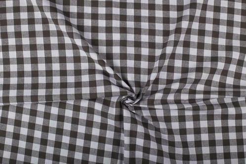 Brabants bont stof grijs wit geruit- 18mm geruit, Hobby en Vrije tijd, Stoffen en Lappen, 120 cm of meer, 200 cm of meer, Grijs