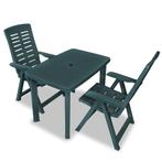 vidaXL 3-delige Bistroset kunststof groen, Tuin en Terras, Verzenden, Nieuw, Textileen, 3 zitplaatsen