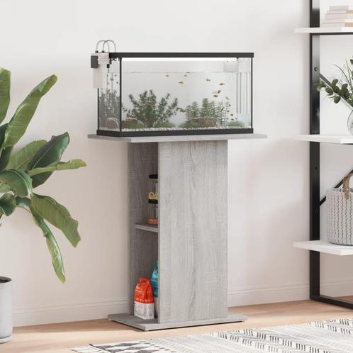 vidaXL Aquariumstandaard 60,5x36x72,5 cm bewerkt hout grijs, Dieren en Toebehoren, Overige Dieren-accessoires, Nieuw, Verzenden