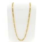 Massief gouden lange figaroschakel ketting, Ophalen of Verzenden, Gebruikt, Overige kleuren, Goud