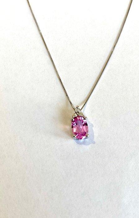 Zonder Minimumprijs - Halsketting Zilver Saffier - Diamant, Sieraden, Tassen en Uiterlijk, Kettingen