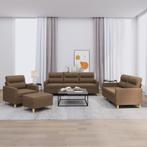 vidaXL 4-delige Loungeset met kussens stof bruin, Huis en Inrichting, Banken | Bankstellen, Verzenden, Nieuw, Vierpersoons of meer