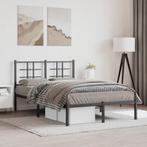 vidaXL Bedframe met hoofdbord metaal zwart 120x190 cm, Verzenden, Zwart, Nieuw, 190 cm of minder