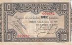 1937 Xf Spain Ps 562a 10 Pesetas, Postzegels en Munten, Bankbiljetten | Europa | Niet-Eurobiljetten, Verzenden