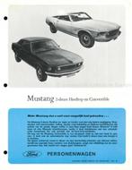 1969 FORD MUSTANG LEAFLET NEDERLANDS, Nieuw, Author