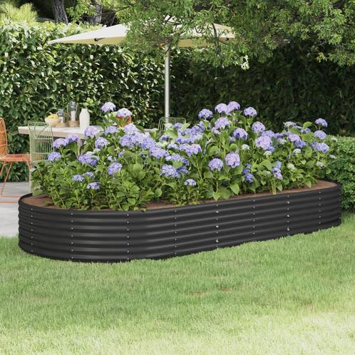 vidaXL Plantenbak 296x140x36 cm gepoedercoat staal, Tuin en Terras, Bloembakken en Plantenbakken, 100 cm of meer, Nieuw, Metaal