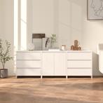vidaXL 3 st Dressoirs bewerkt hout wit, Huis en Inrichting, Kasten | Dressoirs, 100 tot 150 cm, Verzenden, Nieuw, 25 tot 50 cm