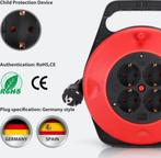 Kabelhaspel - Verlengsnoer - Verlengkabel - 10 meter - Rood, Verzenden, Zo goed als nieuw