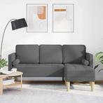 vidaXL Bankstel Donkergrijs 173 x 131 x 67 cm Stof, Verzenden, Nieuw, Stof, Minder dan 150 cm