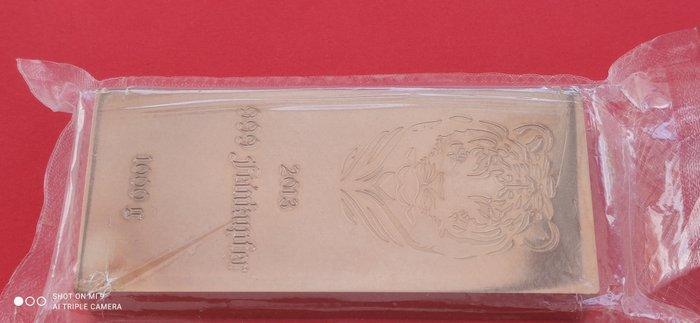 1 kilogram koper .999 - Löwe - edelmetalen Duitsland., Postzegels en Munten, Edelmetalen en Baren
