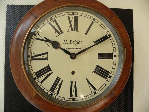 Schoolklok - Glas, Hout, Koper - 1910-1920 - H. Bright,, Antiek en Kunst, Antiek | Klokken