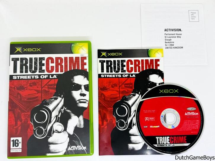 Xbox Classic - True Crime - Streets Of LA + Reg. Card, Spelcomputers en Games, Games | Xbox Original, Gebruikt, Verzenden