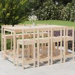 vidaXL 9-delige Barset massief grenenhout, Tuin en Terras, Verzenden, Nieuw, Meer dan 8 zitplaatsen