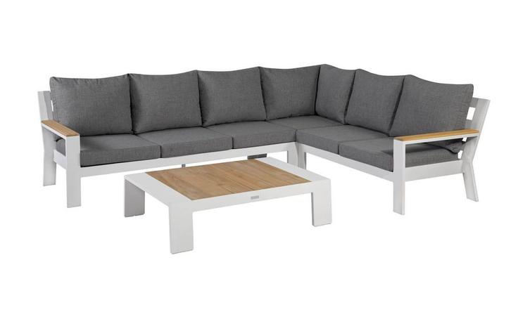 Exotan Valerie hoekbank wit rechts SALE |, Tuin en Terras, Tuinsets en Loungesets, Ophalen of Verzenden