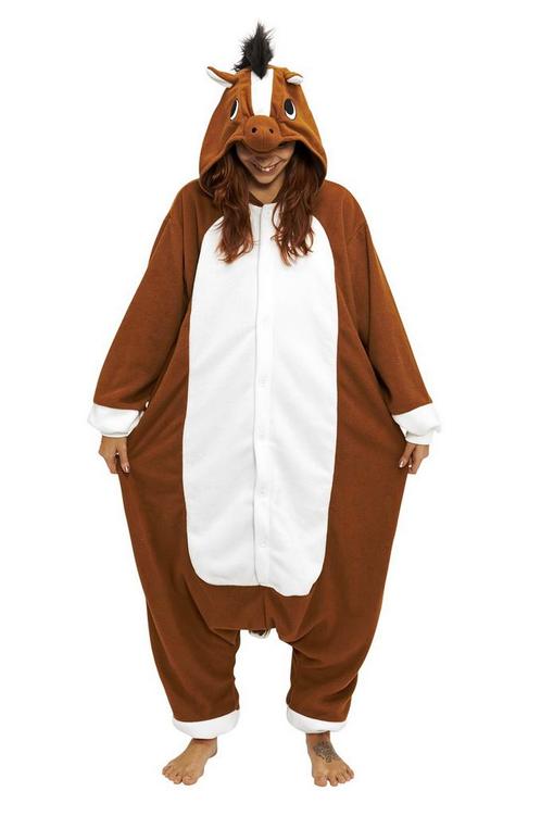 Onesie Paard Pak XS-S Paardenpak Kostuum Bruin 152 158 Zacht, Kleding | Dames, Carnavalskleding en Feestkleding, Kleding, Nieuw