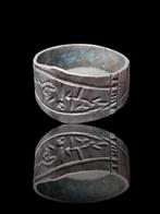 Vroeg-middeleeuws Zilver, Interesting Seal Ring (Zonder