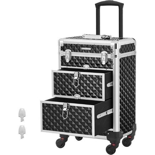 Hoppa! JHZ08BK Cosmetic Case Trolley van €119 voor €93, Sieraden, Tassen en Uiterlijk, Koffers, Nieuw, Uitschuifbare handgreep