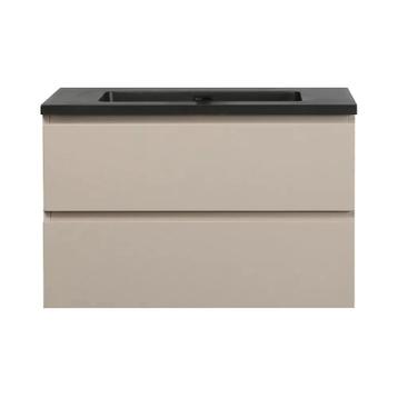 Badkamermeubel Summer 80cm mat beige met zwarte wastafel beschikbaar voor biedingen