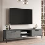 [en.casa] TV-meubel Lempäälä 39x160x35 cm betonkleurig en an, Huis en Inrichting, Kasten | Televisiemeubels, Nieuw, Verzenden