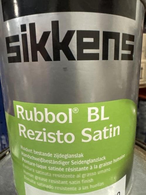 SIKKENS RUBBOL BL Rezisto Satin - zwart - 1 liter - AKZO..., Doe-het-zelf en Verbouw, Verf, Beits en Lak, Verf, Zwart, Nieuw, Minder dan 5 liter