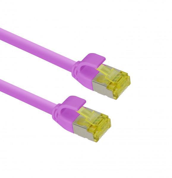 Ultra slim Patchkabel S/FTP Cat 6A Magenta  2 M, Computers en Software, Pc- en Netwerkkabels, Nieuw, Ophalen of Verzenden