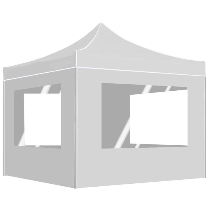 vidaXL Partytent inklapbaar met wanden 3x3 m aluminium wit, Tuin en Terras, Partytenten, Partytent, Nieuw, Verzenden