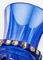 Antique Faceted Enamelled Glass Vase 1840 - Vaas - Glas, Antiek en Kunst, Antiek | Glas en Kristal