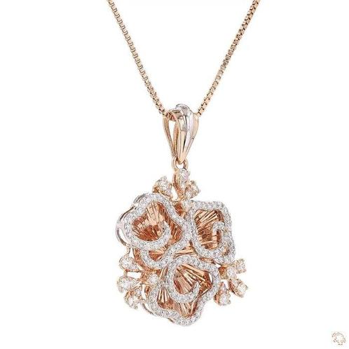 Hanger - 14 karaat Roségoud - 1.51ct. tw. Diamant, Sieraden, Tassen en Uiterlijk, Antieke sieraden