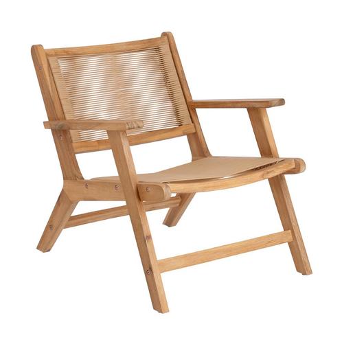 *WOONWINKEL* Kave Home Geralda Tuinstoel Massief Acaciahout, Huis en Inrichting, Fauteuils, Nieuw, Verzenden