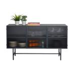 *WOONWINKEL* Kare Design San Diego Zwart Dressoir Met Ribbel, Huis en Inrichting, Kasten | Dressoirs, Verzenden, Nieuw