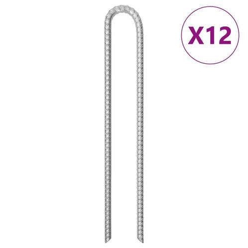 vidaXL Tentharingen 12 st U-vormig Ø12 mm 41,5 cm, Caravans en Kamperen, Kampeeraccessoires, Nieuw, Verzenden