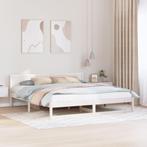 vidaXL Bedframe met Hoofdbord Wit 180x200 cm Massief Hout, Eenpersoons, Verzenden, Wit, Nieuw