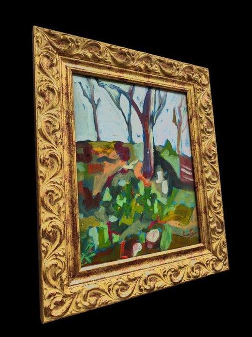 École française du XXe siècle - Sous-bois en lumière, Antiek en Kunst, Kunst | Schilderijen | Klassiek