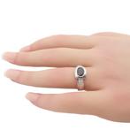 Ring - 18 karaat Witgoud - saffier en diamanten, Nieuw