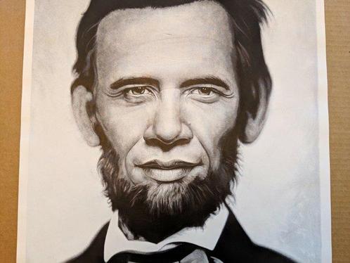Ron English (1959) - Obama x Lincoln, Antiek en Kunst, Kunst | Schilderijen | Modern