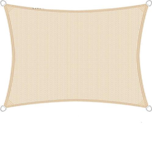 Zonnezeil - schaduwdoek - zonnescherm - 4x6 meter - creme, Tuin en Terras, Zonneschermen, Verzenden