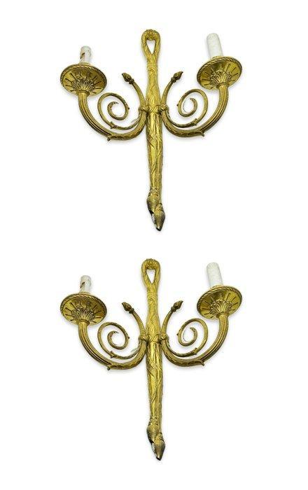 Wandlamp (2) - Lodewijk XVI - Verguld brons, Huis en Inrichting, Overige Huis en Inrichting